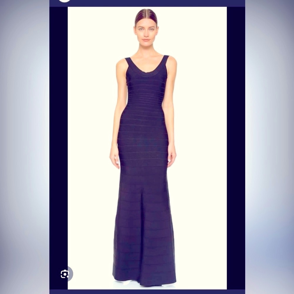 HERVE LEGER *BLACK* Signature Essentials Gown - SIZE S